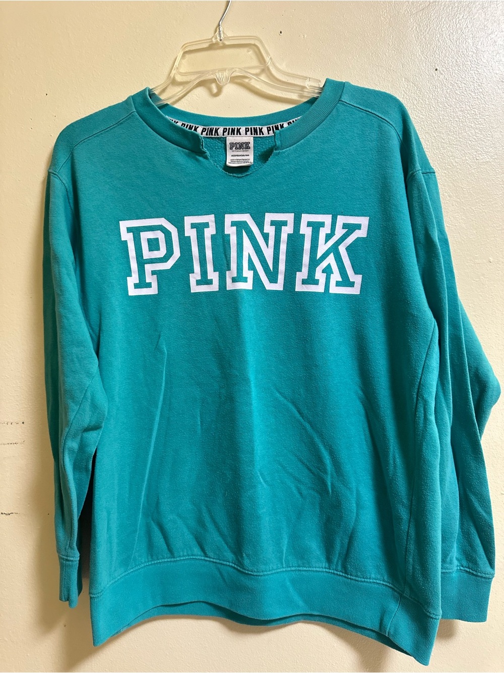 PINK Victoria's Secret Teal Crewneck Sweater - Women's Casual Pullover XS